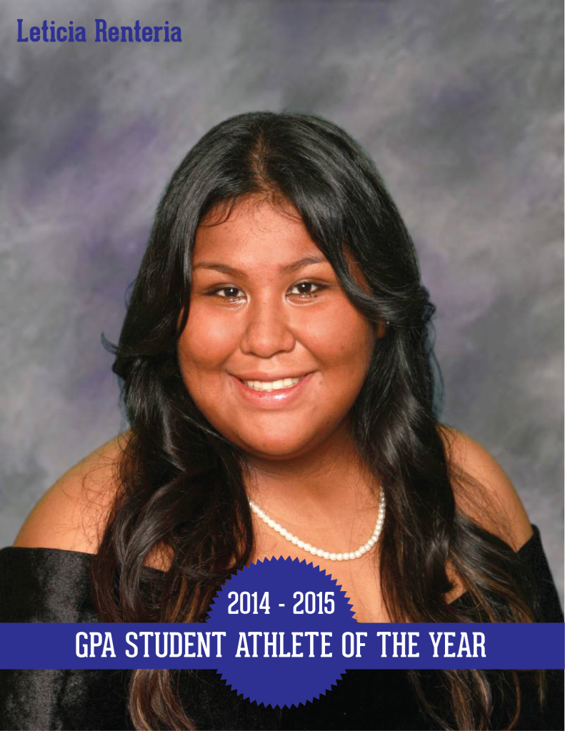Leticia Renteria Student athlete of the year