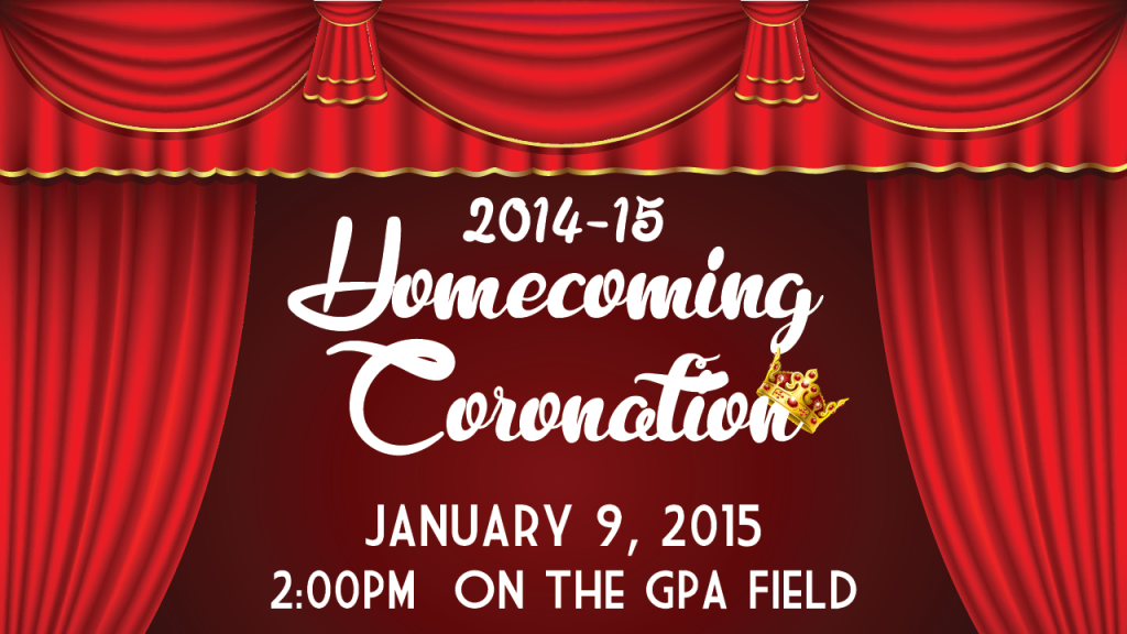 Homecoming Coronation, Soccer Game, and Lip Sync Concert January 9, 2015!