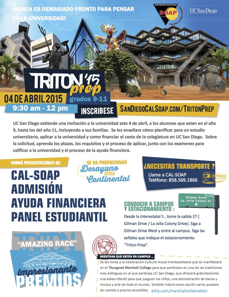 TritonPrep 2015 Flyer Spanish