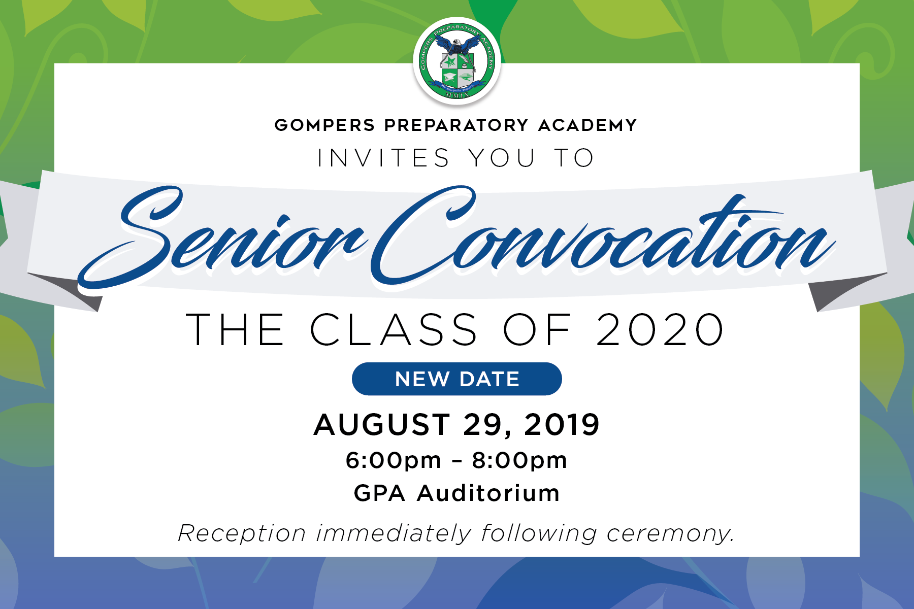 NEW DATE! Senior Convocation: The Class of 2020