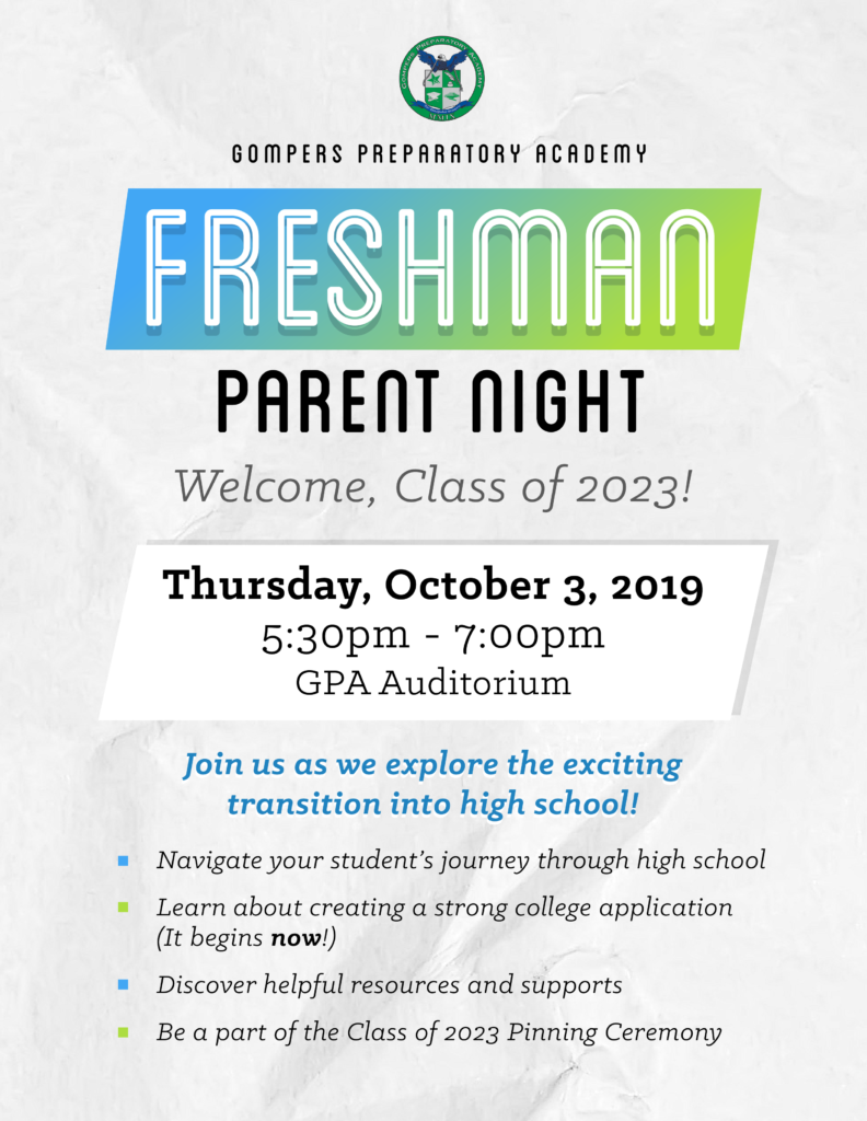 Freshman Parent Night: Welcome, Class of 2023!